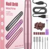 Nail Drill, Professional Electric Nail Files for Acrylic and Gel Nails, Portable Electric Nail Drill Machine E File 20000RPM, Electric Manicure Pedicure Set for Nail Care, Gifts for Girls Women Mum