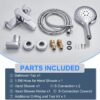 KINKIBOS Wall Mounted Bath Mixer Tap with 3-Spray Handheld Shower Head, Newly Upgraded Diverter, Bathroom Bath Shower Filler Tap, Single Lever Bath Shower Mixer, Solid Brass Chrome