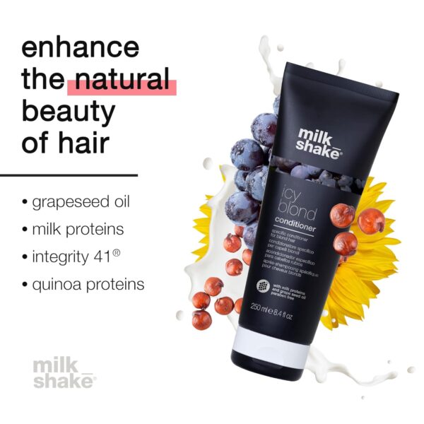 milk_shake Icy Blond Conditioner - Black Pigment Silver Conditioner for Very Light Blond and Platinum Hair