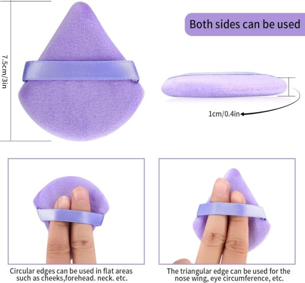 16 Pcs Triangle Makeup Puffs, Soft Cosmetic Foundation Powder Sponge Cushion Puffs for Loose Powder Wet Dry Makeup - 4 Colors