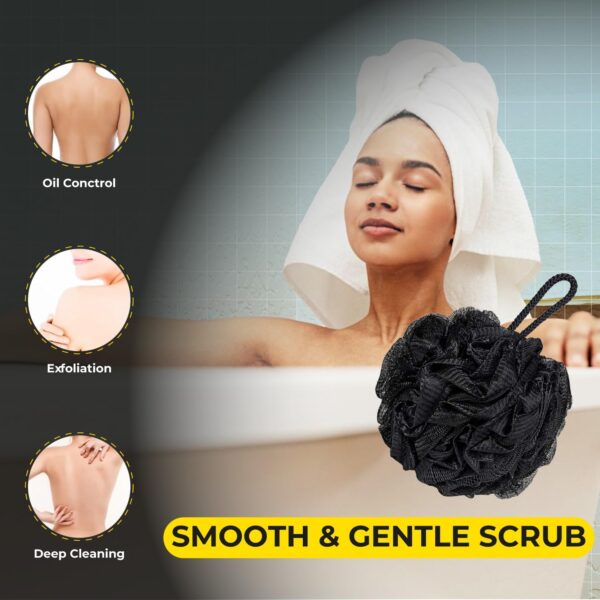 VERINIXUS Loofah Shower Sponge – Pack of 4 Extra Soft Mesh Bath Puff for Body Scrubbing & Exfoliating | Shower Puff for Men, Women & Kids | Durable Bath Sponge for Daily Use