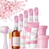 13pcs Skincare Gifts Set For Teenage Girls,Cherry Blossom Skincare Sets,High Moisturize Pure Plant Extract Skin Care Sets & Kits with Cleanser, Hydrosol,Serum,Cream,Eye Cream,Mask,Lip Mask,Mud Mask