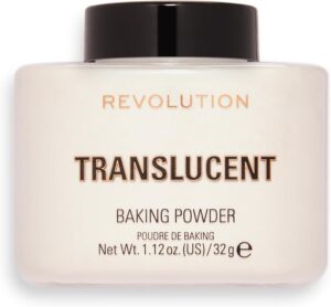 Revolution Beauty London, Loose Baking Powder, Prolongs Makeup Wear, Brightening Setting Powder, For All Skin Tones,Translucent, 32g