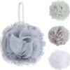 Tbestmax 4 Pack Mesh Pouf Bath Sponge - Mesh Loofah Body Exfoliating Shower Ball Shower Sponge