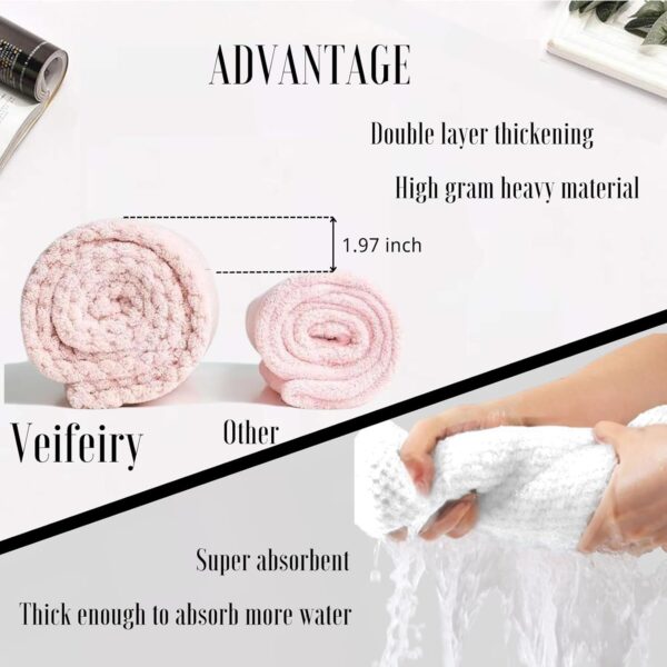 3 PCS Absorbent Microfiber Hair Towel Wrap - Hair Drying Towel, Soft and Lightweight, Suitable for All Hair Types Gifts for Women Girlfriend Anniversary- (Gray)