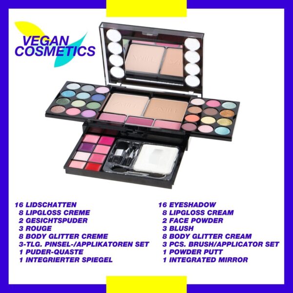 ZMILE COSMETICS Diamonds Beauty Box Vegan Cosmetics with Mirror - Small Make-Up Set for On the Go, for Traveling and as a Gift