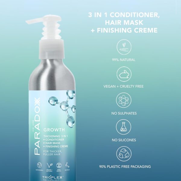 WE ARE PARADOXX Hair Conditioner 250ml, Growth Thickening 3-in-1, Hair Mask, Leave-In Treatment & Finishing Crème, Thicker Fuller Hair, Gift For Her, Travel Size, 99% Natural, Vegan and Cruelty Free