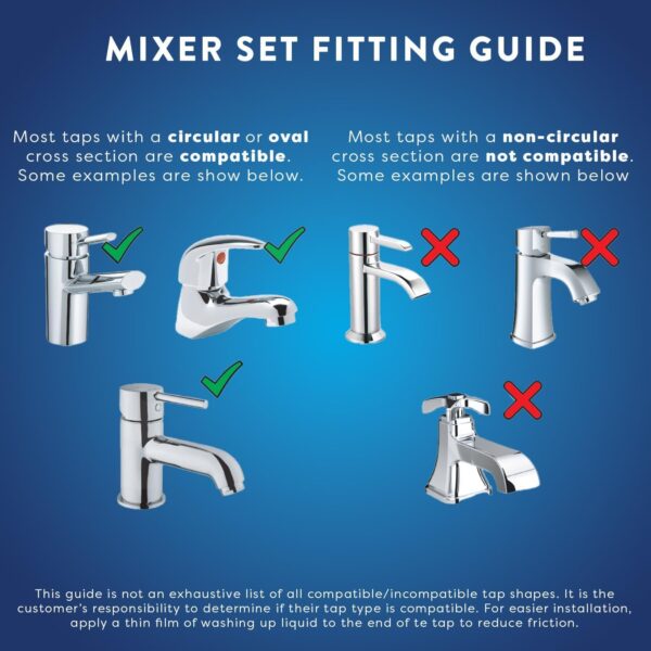 71j5C7X2GiL._AC_SL1350_.jpg Croydex Bar Mixer Shower Set with 1500mm Flexi-Tube Hose, One Function Shower Head, Riser Rail, Easy Installation, Suitable for Round Taps, Chrome & White