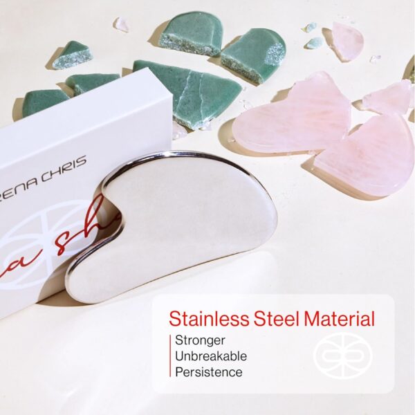 71jQ9OpDzL._AC_SL1500_.jpg Rena Chris Gua Sha Facial Tool, Stainless Steel Gua Sha Board for SPA Acupuncture, Metal Gua Sha for Body Face Neck and Eye, Skin Care Gift for Woman
