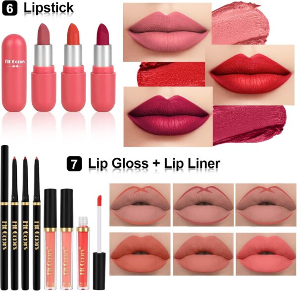 Makeup Sets, Cosmetic Make Up Starter Kit With Storage Bag Portable Travel Make Up Palette Eyeshadow Foundation Lip Gloss for Teenage & Adults(Style C)
