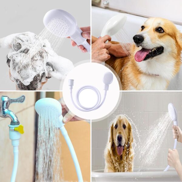 Shower Attachment for Taps, Portable Handheld Shower Head for Bath Taps, Shower Hose for Bath Taps with Fit Clamp Included, Shower Attachment for Taps, for Bathing Baby, Pet, Portable Dog Shower