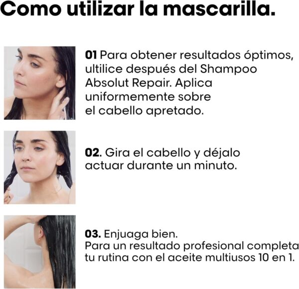 L'Oréal Professionnel Repairing Hair Mask for Damaged and Dry Hair, with Quinoa, Series Expert, Absolut Repair Mask, 250 ml