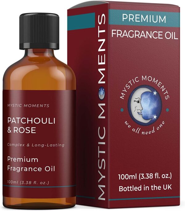 Mystic Moments | Patchouli & Rose Fragrance Oil - 100ml - Perfect for Soaps, Candles, Bath Bombs, Oil Burners, Diffusers and Skin & Hair Care Items