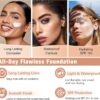 2Pcs Color Changing Foundation SPF15,Seamless Tone-Matching,Long-Lasting Hydration Nourishment, and Sun Protection for All Skin