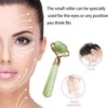 【3 PCS】Jade Roller & Gua Sha Massage Kits, LauCentral Natural Anti-Aging Face Roller for Eye Puffiness Treatment, Skin Tightening, Rejuvenate Face & Neck, Natural Green Massager