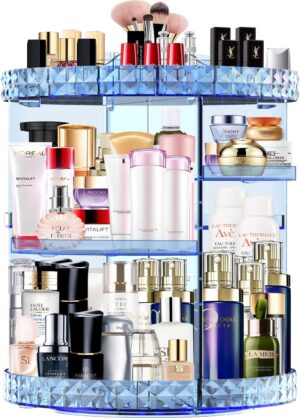 MISERWE Makeup Organiser 360 Degree Rotating 12 Adjustable Layers Large Capacity Cosmetic Organiser Transparent Make Up Organisers and Storage