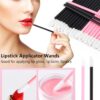LIONVISON Disposable Makeup Applicators, Makeup Mixing Palette with Spatula and 262 PCS Disposable Makeup Brush Tools, Mascara Wands Lip Brushes Eyeliner Brushes Makeup Hair Clips with Organizer Box