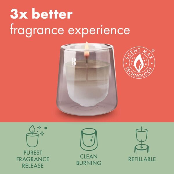 Bolsius - CleanLight Starter Set - Refillable Scented Candle - Holder & 9 Refills - Multiple Fragrances - Green - Burning Time of 20 Hours - Natural Extracts & Vegan Wax - No Palm Oil