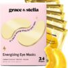 Under Eye Mask - Reduce Dark Circles, Puffy Eyes, Undereye Bags, Wrinkles - Gel Under Eye Patches, Vegan Cruelty-Free Self Care by grace and stella (24 Pairs, Gold)