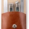 Manicure Set with Portable Travel Case,Nail Clippers Gift and Family Set, Medical Grade Stainless Steel(4 Pieces) (Mr-6105)