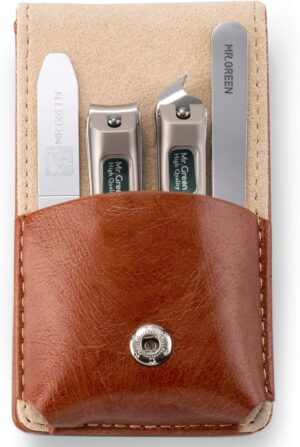 Manicure Set with Portable Travel Case,Nail Clippers Gift and Family Set, Medical Grade Stainless Steel(4 Pieces) (Mr-6105)
