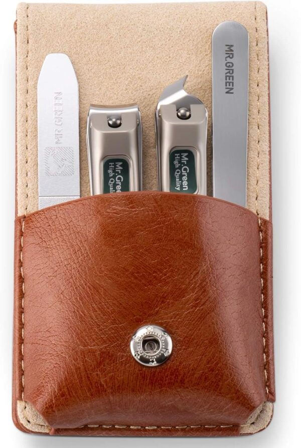 Manicure Set with Portable Travel Case,Nail Clippers Gift and Family Set, Medical Grade Stainless Steel(4 Pieces) (Mr-6105)