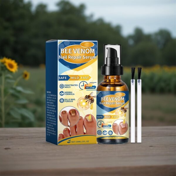 Nail Growth Bee Venom Treatment Serum, Nail Strengthener Cuticle, Foot Care Soothing Serum for Athletes Foot, Thick Toe Care 30ml