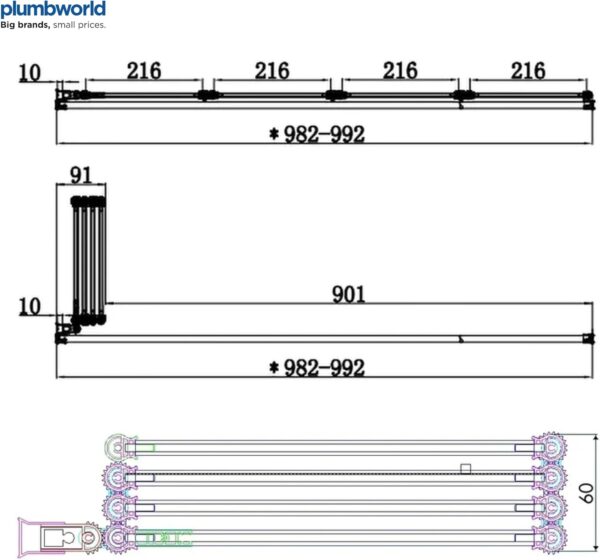 Luxura® 4 Panel 1400 x 1000mm Chrome Over Bath Shower Screen Folding Hinged Door Glass Panels & Screens for Baths, 4mm Toughened Safety Glass, 180° Pivot Swing, Reversible