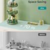 SONGMICS Makeup Organiser Rotating, 3-Tier Round Skincare Organiser, Customisable, Toiletries Cosmetics Organiser, Gift, Pale Green JKA011C01