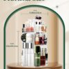 Auxmir Makeup Organiser, 360 Degree Rotating Cosmetics Organiser for Skincare Lipsticks Perfumes Brushes, Spinning Makeup Storage with Adjustable Layers for Dresser, Bedroom, Bathroom, Clear