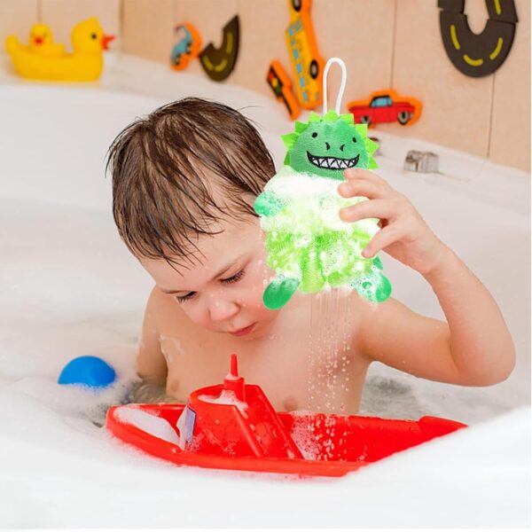 JYTDBCS 2Pcs Bath Loofahs for Kids, Cartoon Shower Puff Body Scrubber Shower Washing Exfoliating Soft Body Puff Sponge，Kids Shower Puff for Children Shower Kids sponges，Washing Puffs for Bath