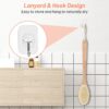 Alyvisun Wooden Back Scrubber for Shower with Long Handle, Dual-Sided Bath Brush Body Scrubber with Stiff and Soft Bristles, Exfoliating Body Brush [Dry and Wet Brushing]