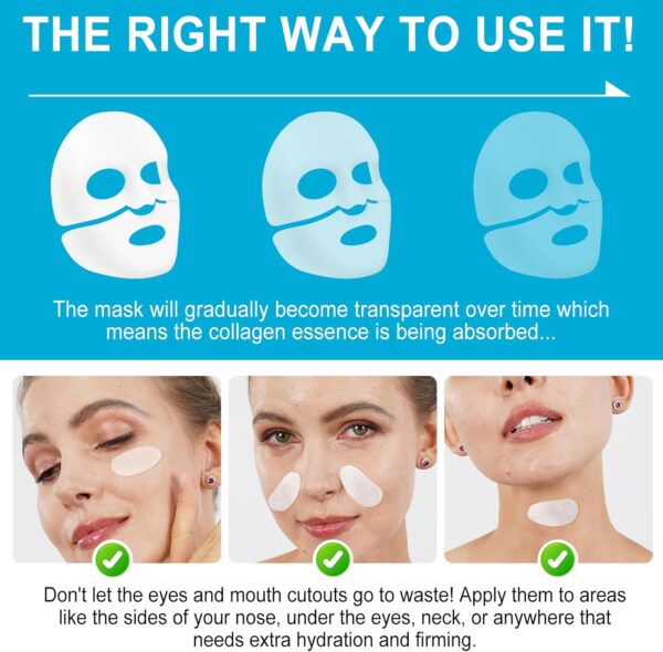 Collagen Face Mask with Deep Hydration,Bio Collagen Face Mask，Collagen Mask Overnight, Moisturizing and Water-Locking Properties, Brightens Skin Tone,Anti-aging Effect and Minimizes Pores-4 Pack