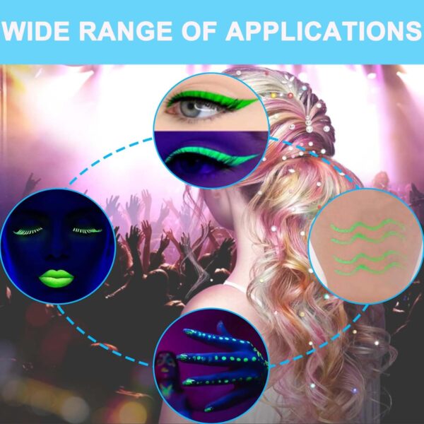 Matte Liquid Eyeliner, Matte Colored Eyeliner Pen, Green Eyeliner Long-Lasting, Waterproof Liquid Eye Liner, for Fluorescent Face, Body, Eye Makeup, Halloween (Green)