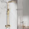 Onyzpily Gold Shower Mixer taps Shower Set Shower System 3-Function with Rainfall Shower Handheld Bath tub
