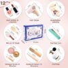 Pretend Makeup Sets Montessori Wooden Toy Kit Pretend Makeup Play Dress Up Kit for Toddler Children & Little Girls Fake Makeup Cosmetic with Hair Dryer, Mirror, Perfume Gifts Ages 3 +