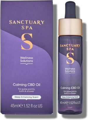 Sanctuary Spa CBD Oil, Calming Multipurpose Oil For Pulse Points, Bath and Shower, Vegan and Cruelty Free, 45 ml