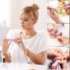 Electric Nail Files, Professional Nail Drill Machine, 20000RPM Adjustable Speed Manicure Pedicure Set with 6 Drill Bits, Low Vibration Low Noise Electric Nail Drill for Gel/Acrylic Nails for Beginner