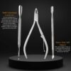 ASM® Toenail Cuticle Nippers + 2 Pusher cuticle set - Professional Heavy Duty Cuticle Clippers Manicure & Pedicure Sets For Fingernail Cuticle Kit, Nail Cuticle Remover For Mens & Womens Nail care