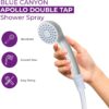 71mgRspdSNL._AC_SL1500_.jpg Blue Canyon Apollo Shower Spray| Bathroom Accessory| Premium Shower Attachment for Bath taps| Push-on-Fitting,| Suitable for Round & Oval Taps Upto 3cm| Shower Head for Bath| 1.2 Meters| (White)