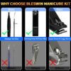Manicure Set Pedicure Kit, 16 Pcs Stainless Steel Nail Clippers Set, Professional Nail Care Tools Grooming Kit with Portable Travel Leather Case for Men Women Black