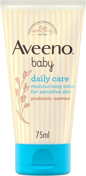 Aveeno Baby, Daily Care Moisturising Lotion, for Sensitive Skin, Unscented, 6 x 75ml