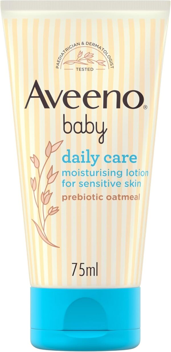 Aveeno Baby, Daily Care Moisturising Lotion, for Sensitive Skin, Unscented, 6 x 75ml