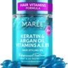 MAREE Hair Oil for Frizzy - Hair Vitamins A, E & B Keratin Styling Capsules with Jojoba & Argan Oil - Anti Frizz Serum for Women - Frizzy, Damaged, Dry and Curly - Sérum Gotas & Aceite Para el Cabello