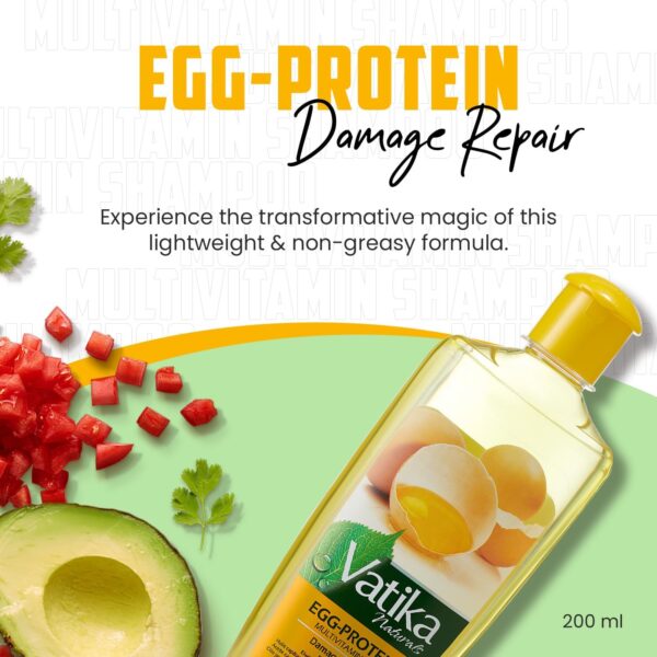Vatika Naturals Egg Protein Multivitamin Hair Oil - 200 g | Conditions, Repairs, Strengthens | Deep Conditioning With Goodness of Natural Egg