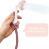 Yookidoo Baby Bath Elephant Shower Head Gift Set - Includes Hooded Towel & Hanger - Control Water from 2 Elephant Trunk Knobs in Tub or Sink Newborns, Toddlers, Boys, Girls (Blush Pink)