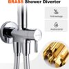 71n4qwE8Y1L._AC_SL1500_.jpg Shower Riser Rail Kit, Uvish Stainless Steel 9” Rain Shower Head with 180cm Hose, Handheld Shower Head, Holder & Brass Shower Diverter, Shower Set with 4 Spray Modes, Chrome