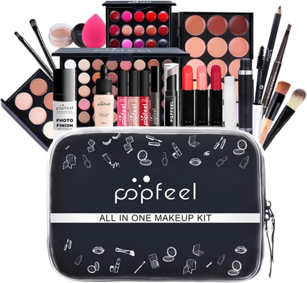 FantasyDay All-in-one Makeup Set Gift Surprise | Full Makeup Kit for Women Cosmetic Essential Starter Bundle Include Eyeshadow Palette Lipstick Blush Foundation Concealer Face Powder Lipgloss Brush