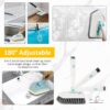 KOKSI Long Handle Cleaning Brush for Bathroom, Tiles, Bathtub, Toilet, Shower Extendable Scrubber with Bristles Microfiber and Sponge Heads | Deep Clean Household Cleaning Product