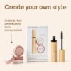 ATTITUDE Oceanly Pink Makeup Set, EWG Verified Eyeshadow and Lash Serum Infused Mascara, Vegan Beauty, Set of 3 Products